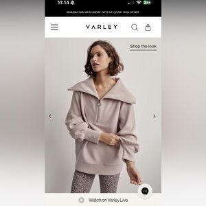 Anthropologie - Varley Vine Half Zip Sweater - Mushroom